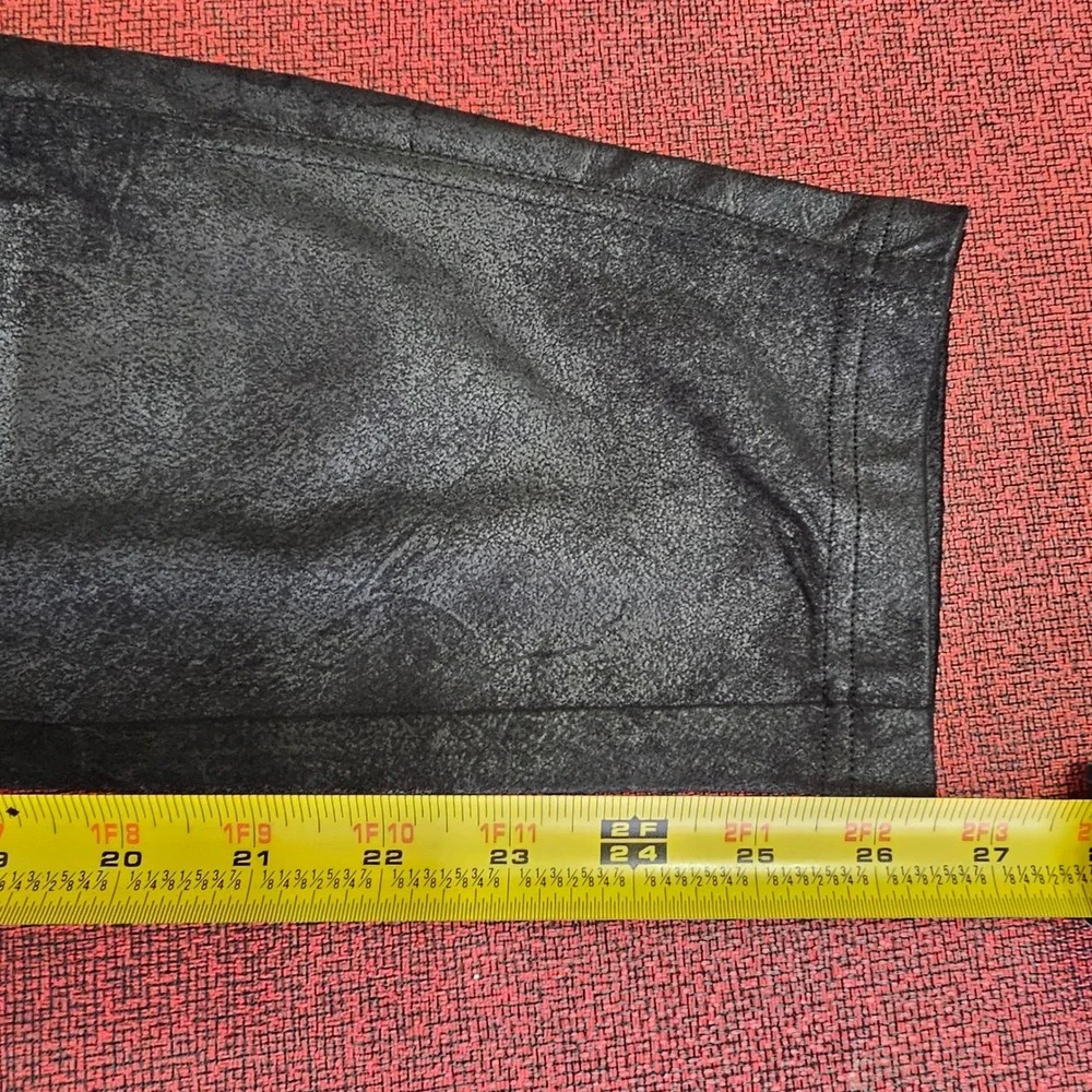 Free People Rio Vegan Faux Leather Crackle Pants Legging L Black Moto Baddie NWT